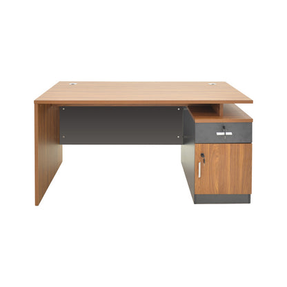Professional office desk Oscar in walnut-dark grey color 120x70x76cm