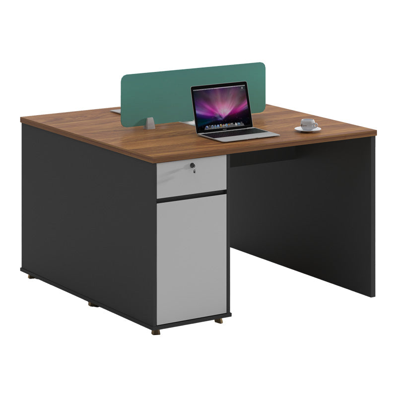 Professional 2-seater Dakota desk in walnut-anthracite shade 120x120x76cm