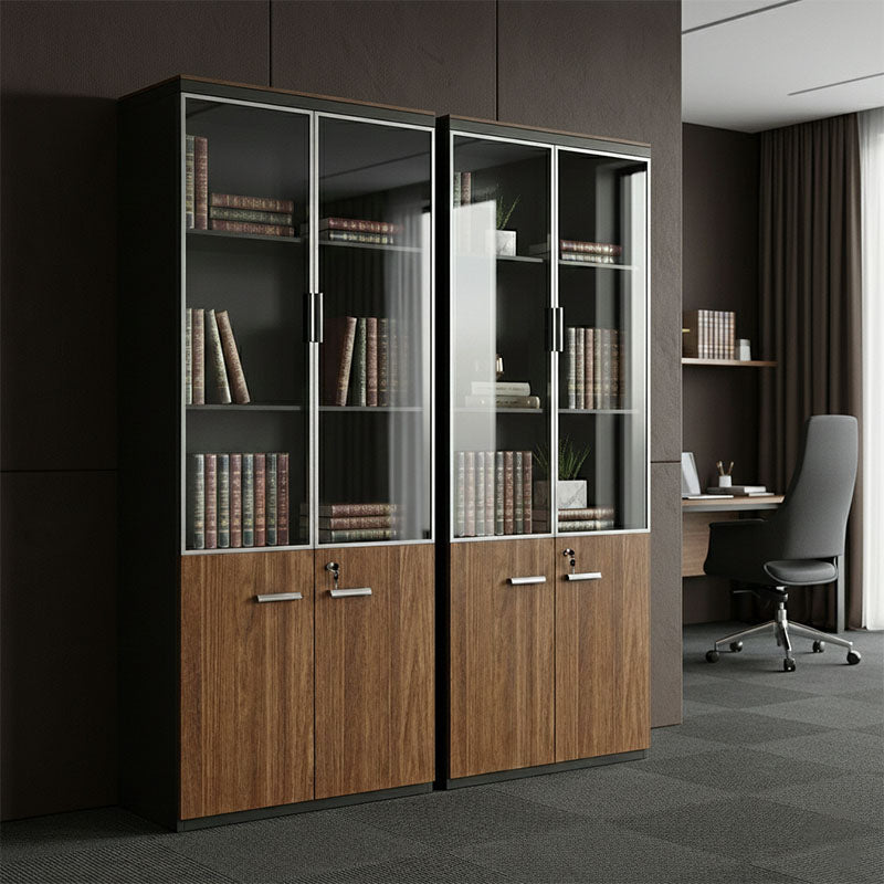 Professional office cabinets Oscar walnut-anthracite 160x40x200cm