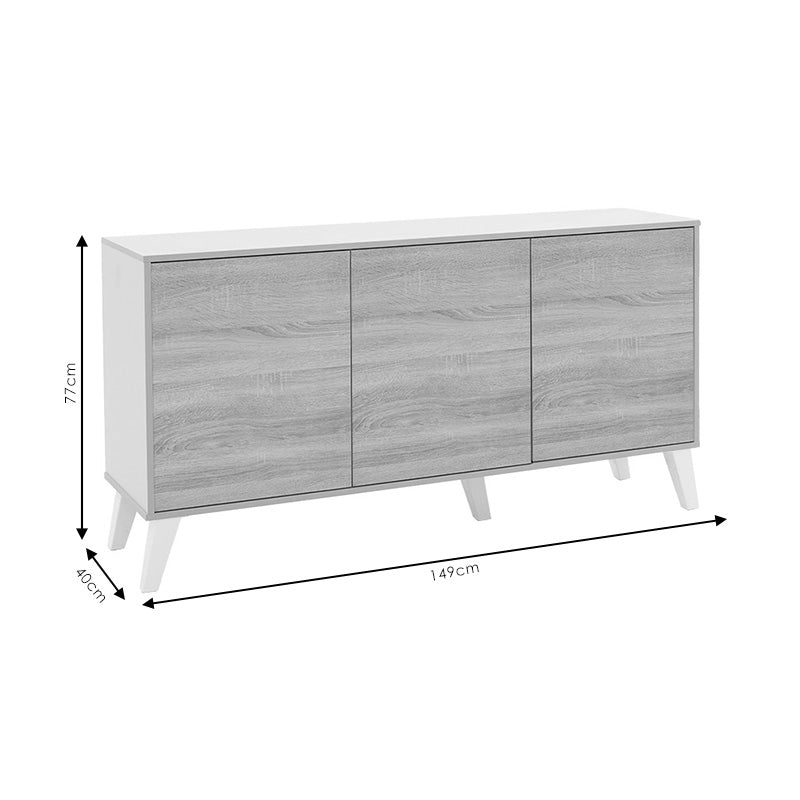 Buffet Billie pakoworld sonoma-light grey149x40x77cm