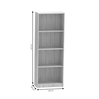 Bookcase Presley pakoworld grey-wenge 60x30x167cm