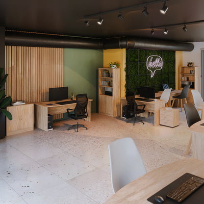 Office chest of drawers on casters professional Anze pakoworld natural melamine 48x38x53cm