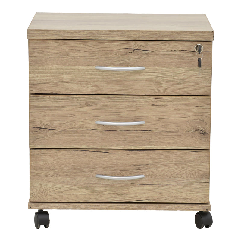 Office chest of drawers on casters professional Anze pakoworld natural melamine 48x38x53cm
