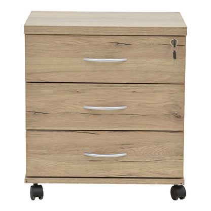 Office chest of drawers on casters professional Anze pakoworld natural melamine 48x38x53cm