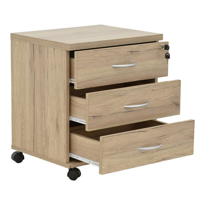 Office chest of drawers on casters professional Anze pakoworld natural melamine 48x38x53cm