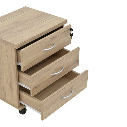 Office chest of drawers on casters professional Anze pakoworld natural melamine 48x38x53cm