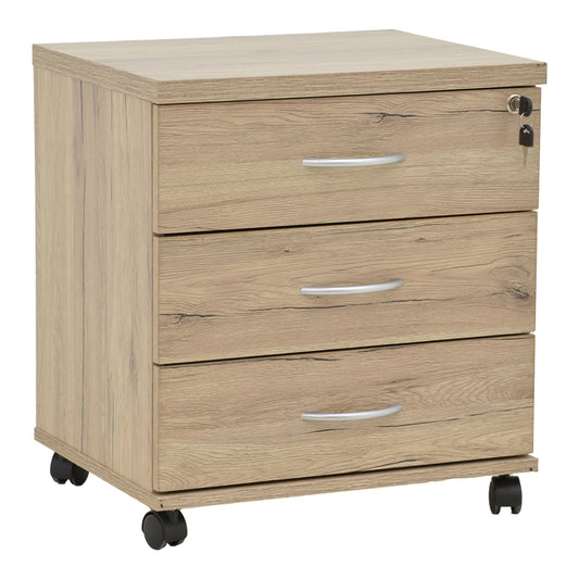 Office chest of drawers on casters professional Anze pakoworld natural melamine 48x38x53cm