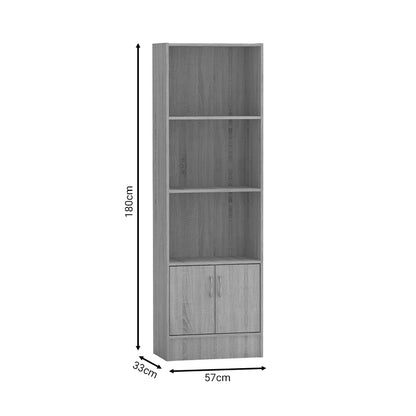 Bookcase Negan pakoworld sonoma melamine 57x33x180cm