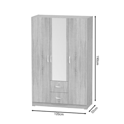 Three-leaf wardrobe Dillion pakoworld sonoma melamine 120x52x190cm