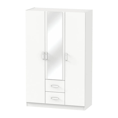 Dillion pakoworld white melamine three-leaf wardrobe 120x52x190cm