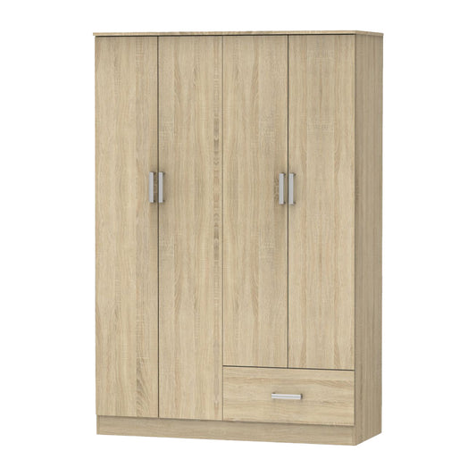 Four-leaf wardrobe Karter pakoworld sonoma melamine 121x48x180cm