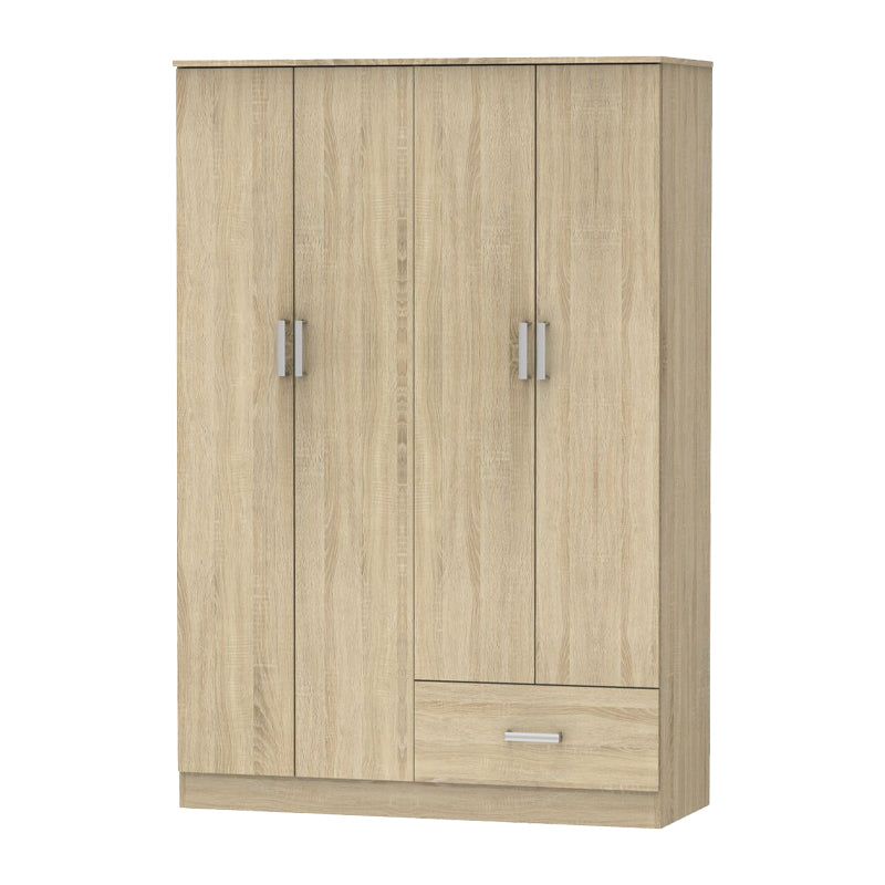 Four-leaf wardrobe Karter pakoworld sonoma melamine 121x48x180cm