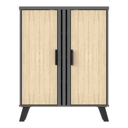 Shoe cabinet Shoby sonoma-anthracite 70.5x30x91cm