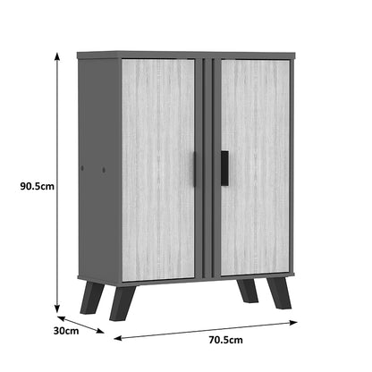 Shoe cabinet Shoby sonoma-anthracite 70.5x30x91cm