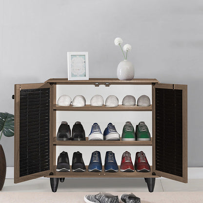 Shoe cabinet Ronan pakoworld walnut 70.5x35x.66cm