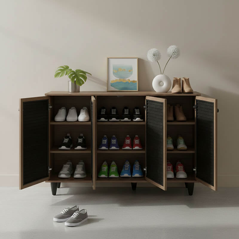 Shoe cabinet Ronan walnut 105x35x.66cm