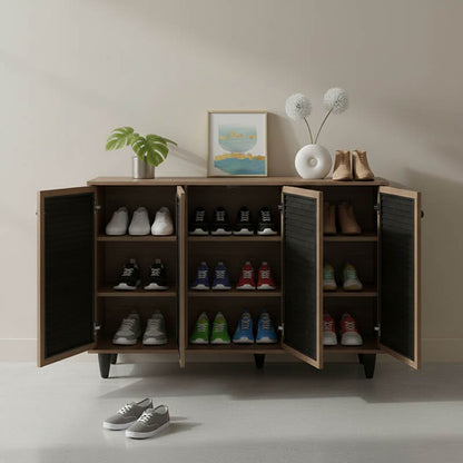 Shoe cabinet Ronan walnut 105x35x.66cm