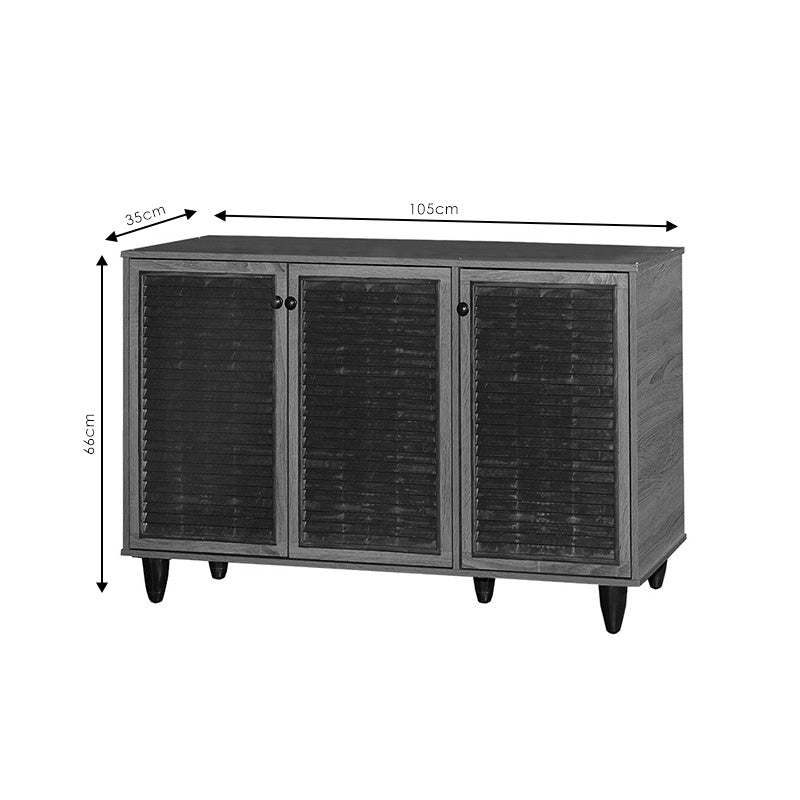 Shoe cabinet Ronan walnut 105x35x.66cm