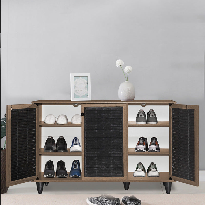 Shoe cabinet Ronan walnut 105x35x.66cm
