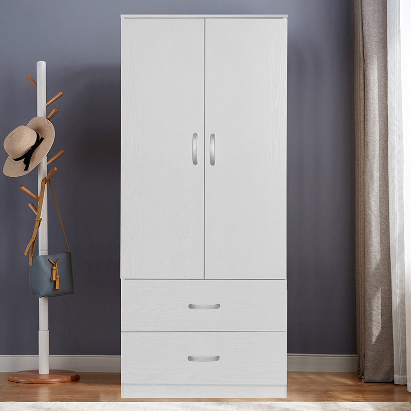 Wardrobe Zelia pakoworld with 2 doors and drawers in white color 79x42x180cm
