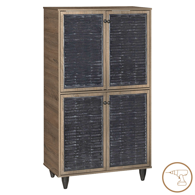 Shoe cabinet Ronan walnut 70.5x35x122cm