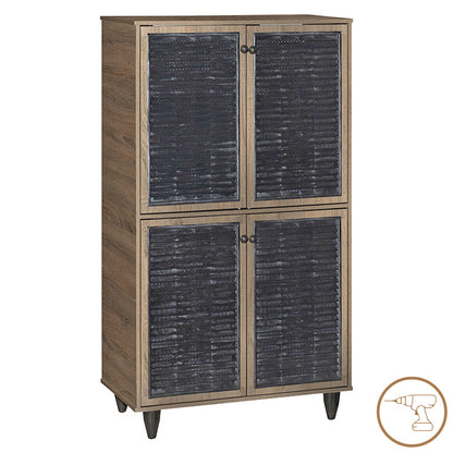 Shoe cabinet Ronan walnut 70.5x35x122cm