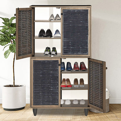 Shoe cabinet Ronan pakoworld walnut 70.5x35x122cm
