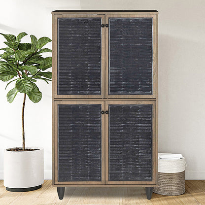 Shoe cabinet Ronan pakoworld walnut 70.5x35x122cm