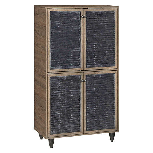 Shoe cabinet Ronan pakoworld walnut 70.5x35x122cm