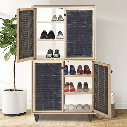 Shoe cabinet Ronan pakoworld natural 70.5x35x122cm