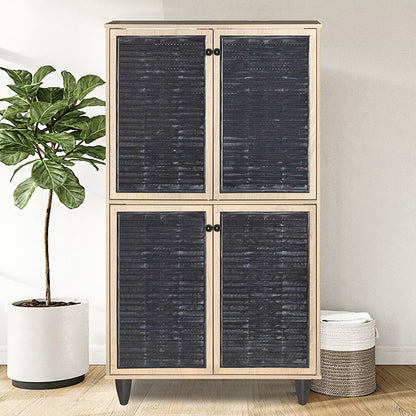 Shoe cabinet Ronan pakoworld natural 70.5x35x122cm