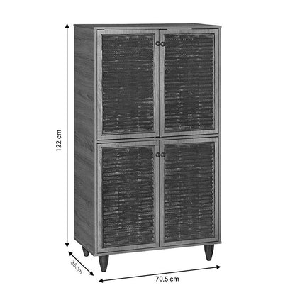 Shoe cabinet Ronan natural 70.5x35x122cm