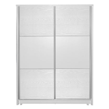 Wardrobe with 2 sliding doors Chase pakoworld in white colour 152.5x56.5x185cm