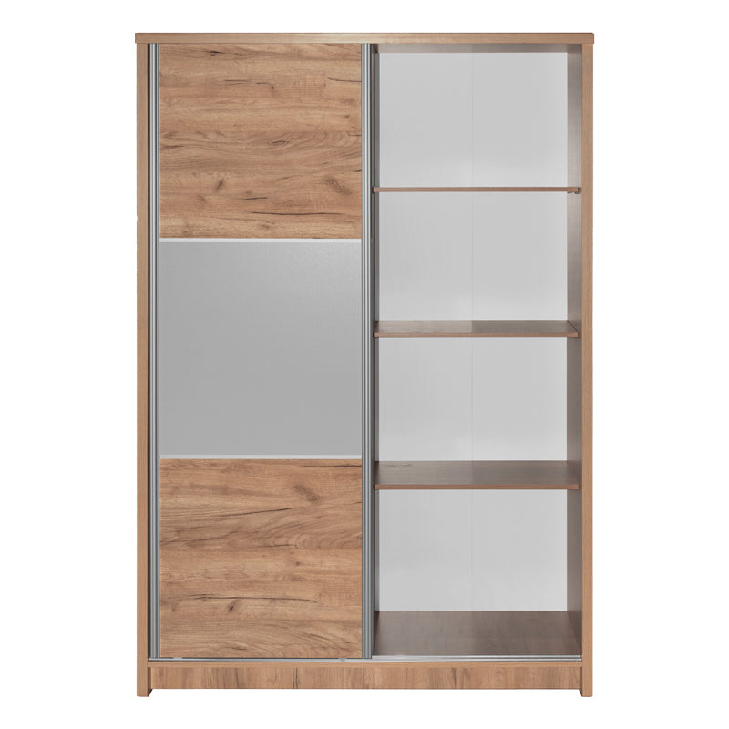 Wardrobe with 2 sliding doors Griffin pakoworld in natural colour 121x56.5x180.5cm