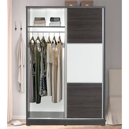 Wardrobe with 2 sliding doors Griffin pakoworld in wenge eo colour 121x56.5x180.5cm
