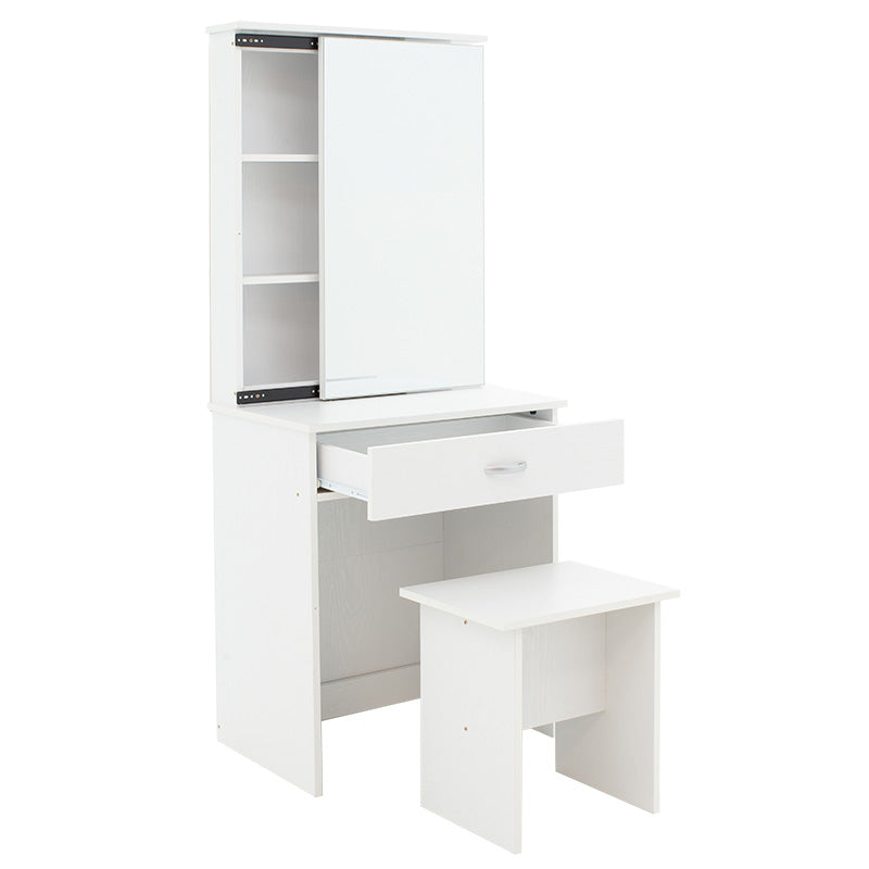 Dressing table with mirror Zelia pakoworld in white colour 60x40.5x151cm