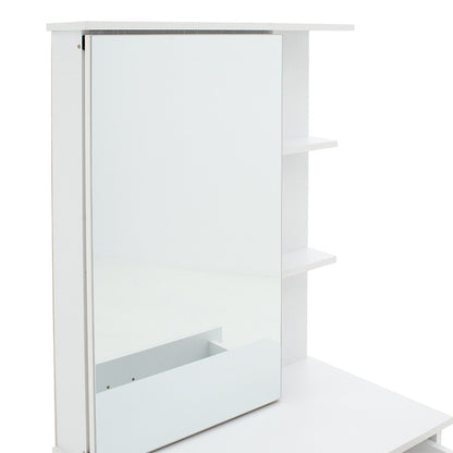 Dressing table with mirror Zelia pakoworld in white colour 60x40.5x151cm