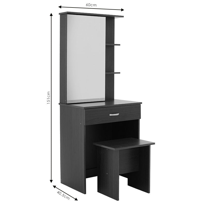 Dressing table with mirror Zelia pakoworld in natural mo colour 60x40.5x151cm