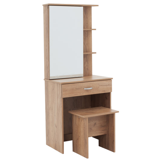 Dressing table with mirror Zelia pakoworld in natural mo colour 60x40.5x151cm