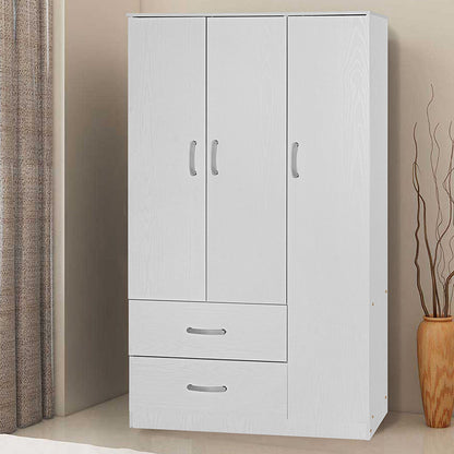 Wardrobe Zelia pakoworld with 2 doors and drawers in white color 90x42x180cm