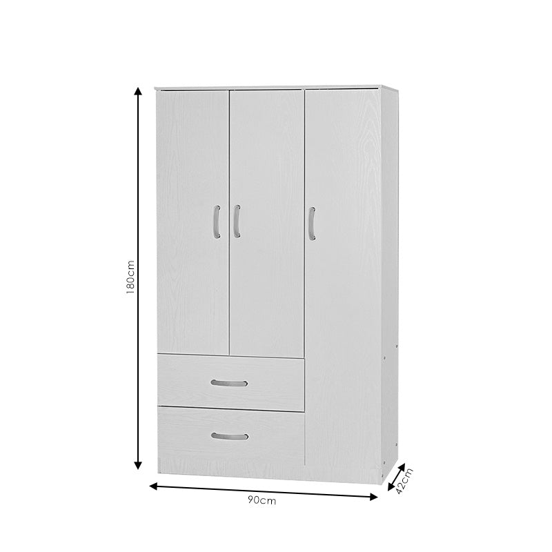 Wardrobe Zelia pakoworld with 2 doors and drawers in natural mo color 90x42x180cm