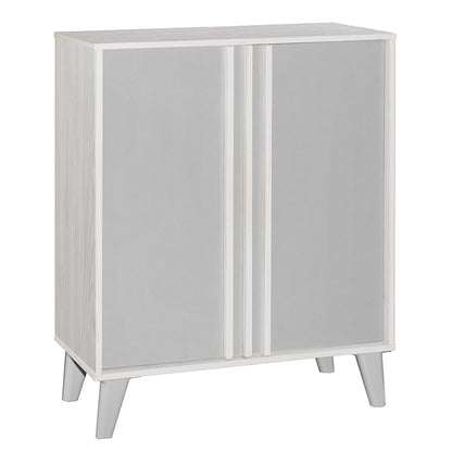 Shoe cabinet Milana pakoworld white sm-grey 74x38x95cm