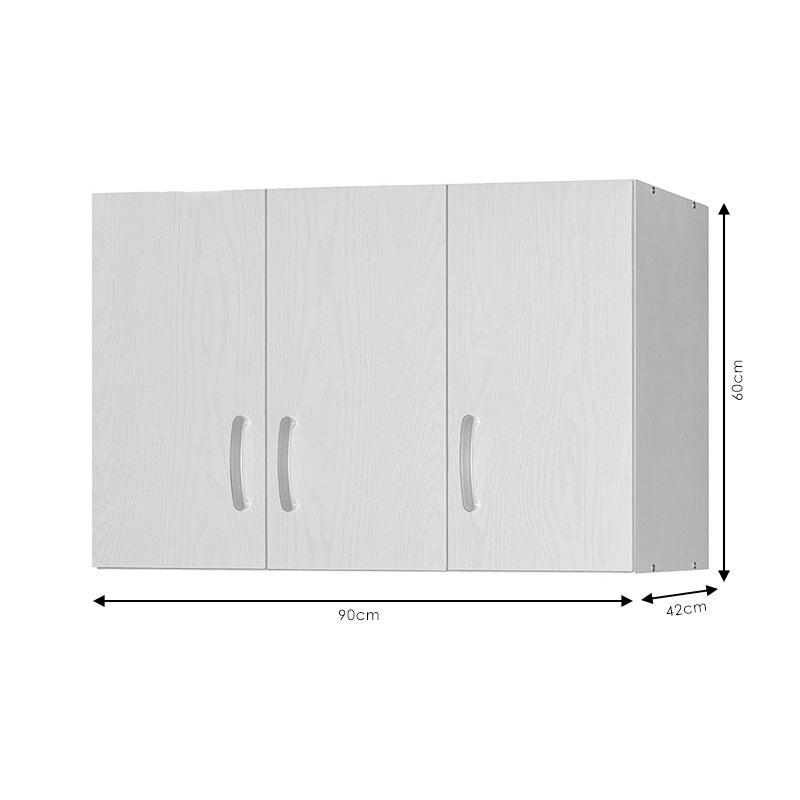 Cabinet Zelia pakoworld 3 doors white 90x42x60cm