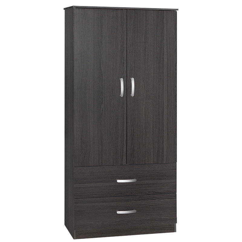 2 door wardrope and cabinet Zelia pakoworld wenge 79x42x240cm