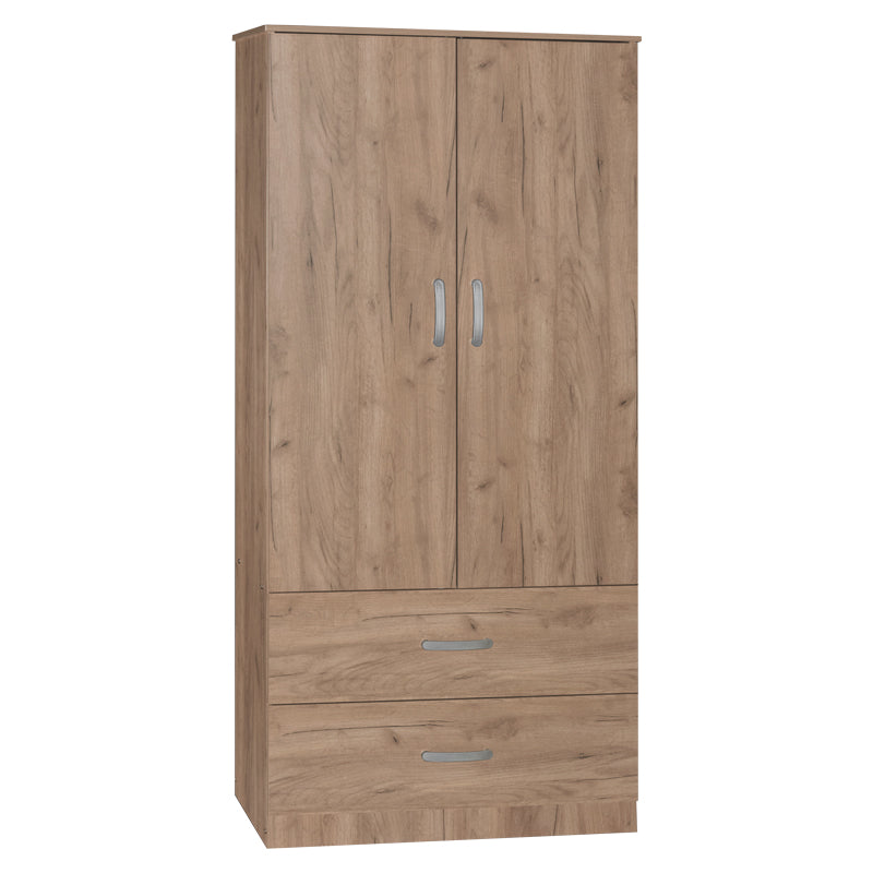 2 door wardrope and cabinet Zelia pakoworld natural 79x42x240cm