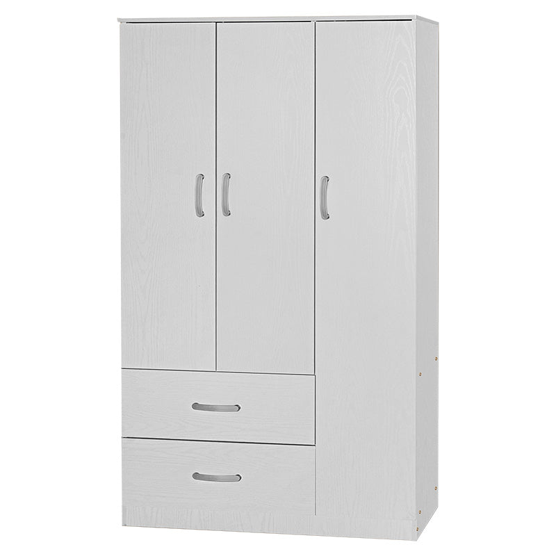 3 door wardrope and cabinet Zelia pakoworld white 90x42x240cm