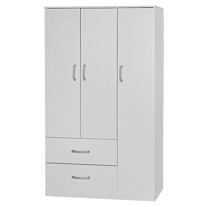 3 door wardrope and cabinet Zelia pakoworld white 90x42x240cm