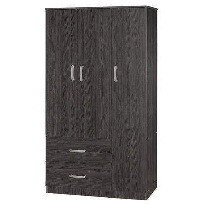 3 door wardrope and cabinet Zelia pakoworld wenge 90x42x240cm