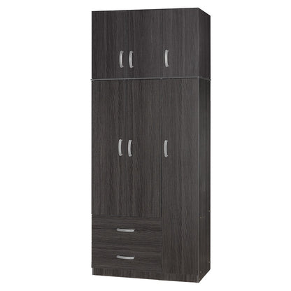 3 door wardrope and cabinet Zelia pakoworld wenge 90x42x240cm