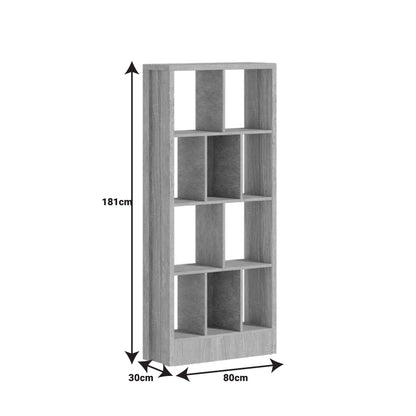 Bookcase Dividre pakoworld sonoma oak melamine 80x30x181cm